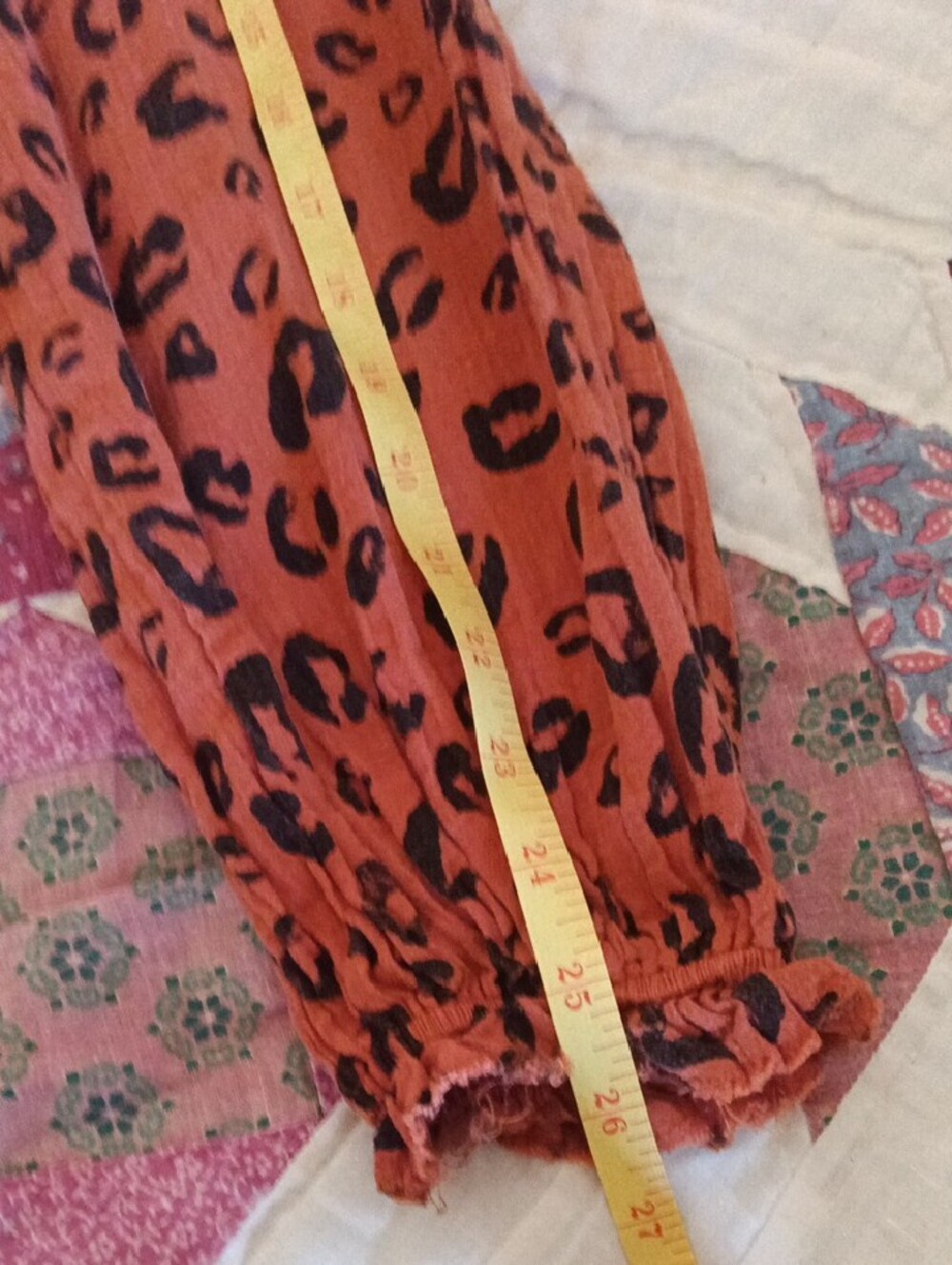 Source Unknown Rust Orange Leopard Print Long Sleeve Dress - Picture 5 of 7